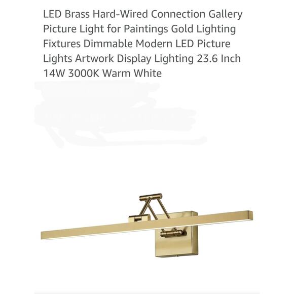 6856 Led Brass hardwired Gallery artwork picture light dimmable 23.6 inches New - Picture 7 of 7